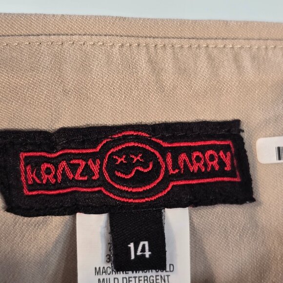 Krazy Larry Pull-On Shorts Tan Taupe Women Size 14 Stretch Golf Hiking USA Made - Picture 7 of 8
